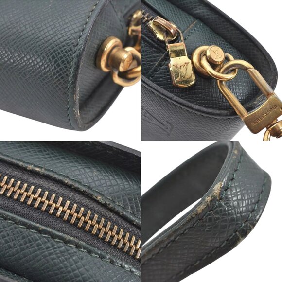 067229BH (L3) Louis Vuitton Clutch Bag Baikal Green Taiga Leather - Picture 8 of 11